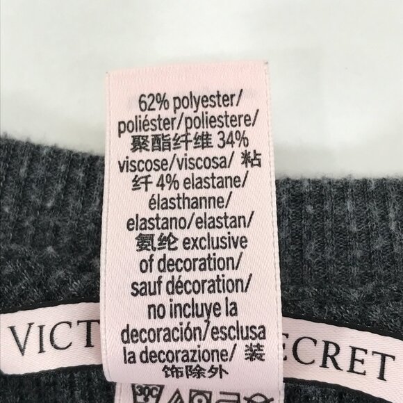 Victoria's Secret Waffle Knit Crew Neck Tee Women's Small Gray Thermal Stretch - Picture 12 of 12